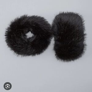 WHBM mobwife Whimsigoth furry black wrist cuffs